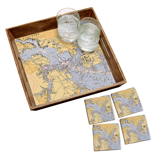 Baltimore, MD - Marble Coaster Set