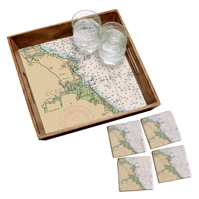 Scituate, MA - Marble Coaster Set