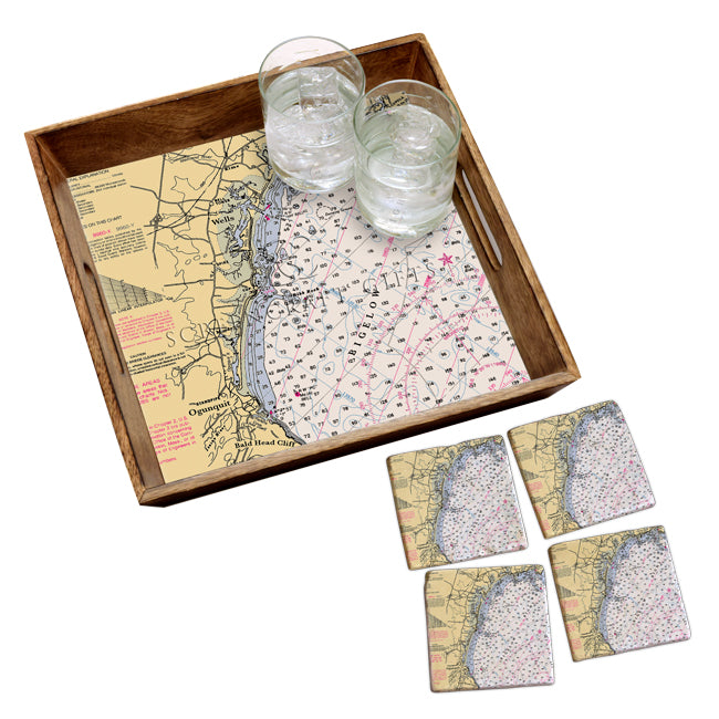 Wells Beach, ME - Marble Coaster Set