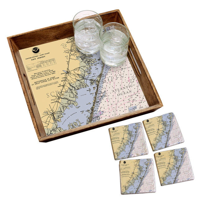 Long Beach Island, NJ- Marble Coaster Set