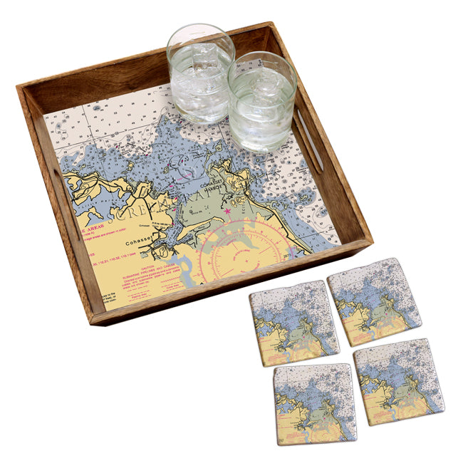 Cohasset, MA  - Marble Coaster Set