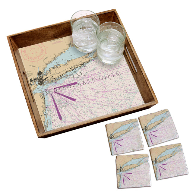 Long Island, NY  - Marble Coaster Set