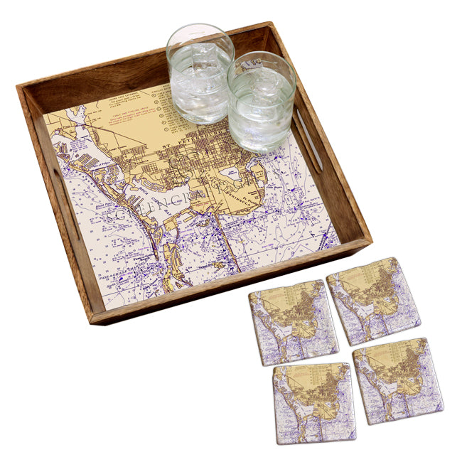 St. Petersburg, FL- Marble Coaster Set