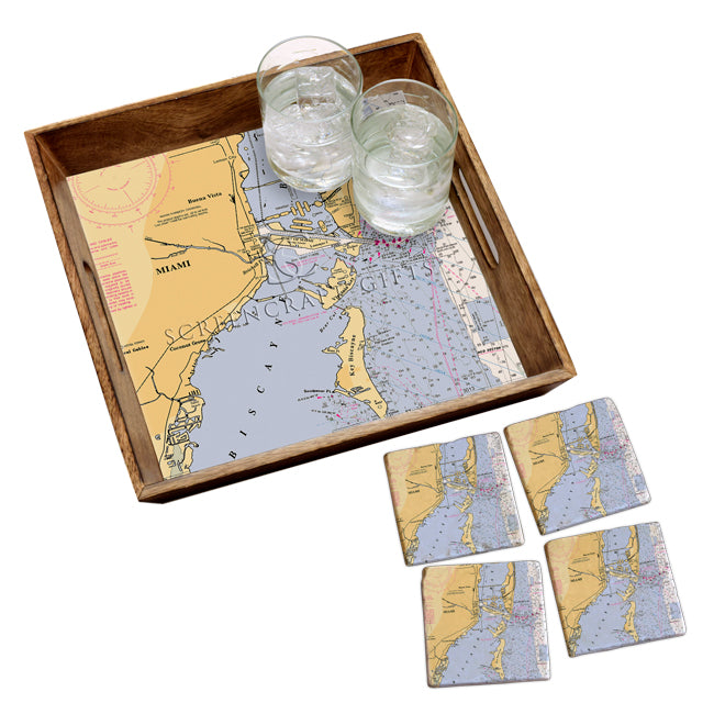 Miami, FL - Marble Coaster Set