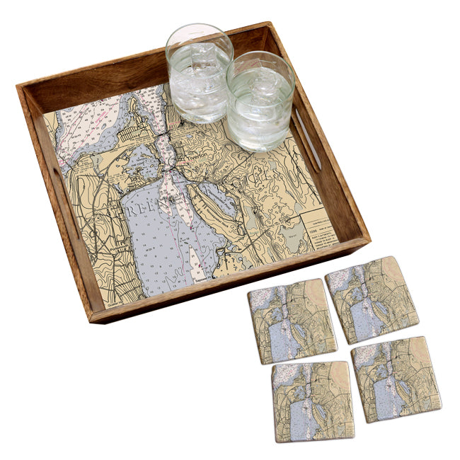Tiverton, RI - Marble Coaster Set