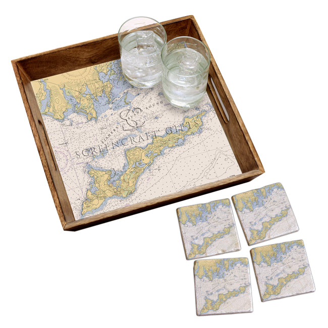 Fishers Island, NY - Marble Coaster Set