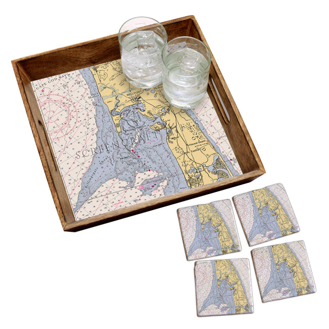 Wellfleet, MA- Marble Coaster Set