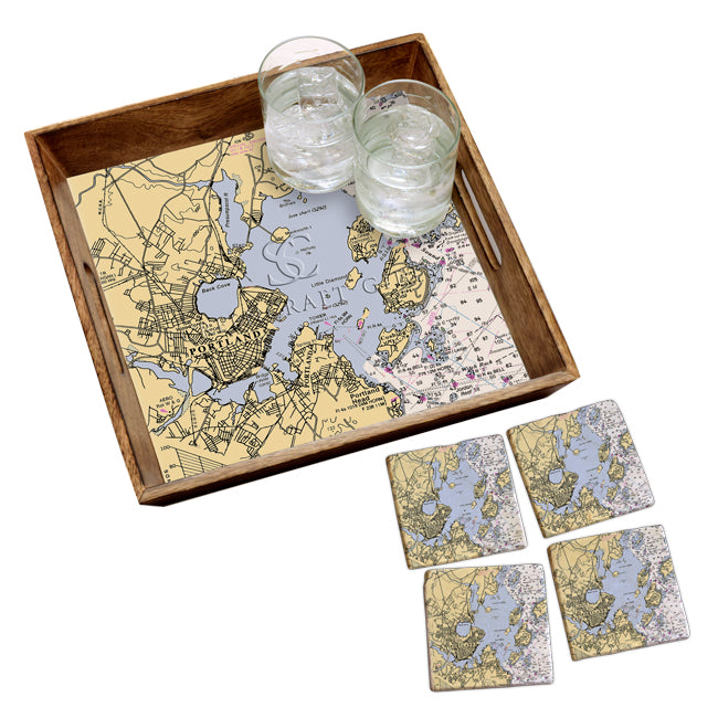 Portland, ME - Marble Coaster Set