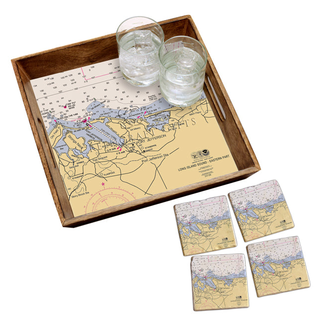 Port Jefferson, NY  - Marble Coaster Set