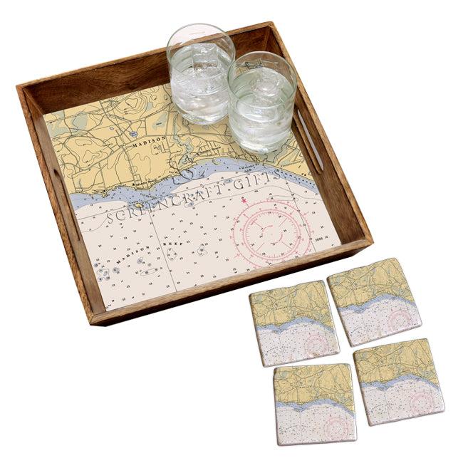 Madison, CT  - Marble Coaster Set