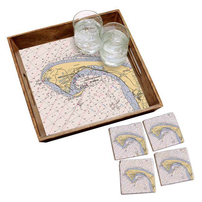Provincetown, MA - Marble Coaster Set