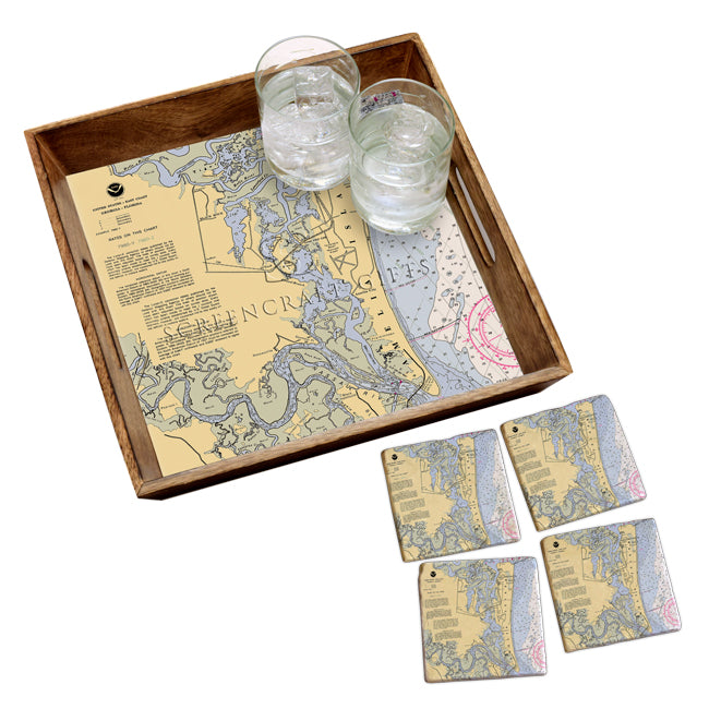 Amelia Island, FL - Marble Coaster Set