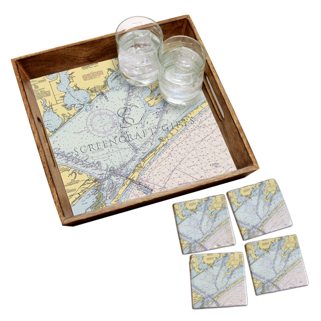 Matagorda Bay, TX- Marble Coaster Set