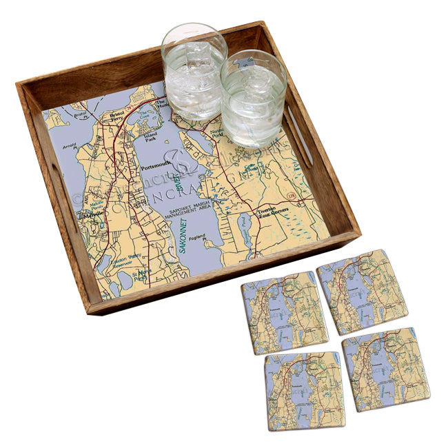 Tiverton, RI - Marble Coaster Set