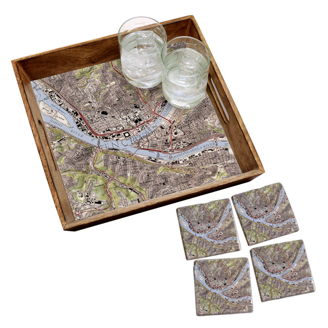 Pittsburgh, PA - Marble Coaster Set