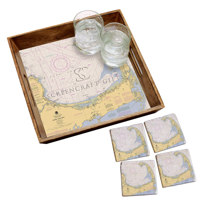 Cape Cod, MA - Marble Coaster Set