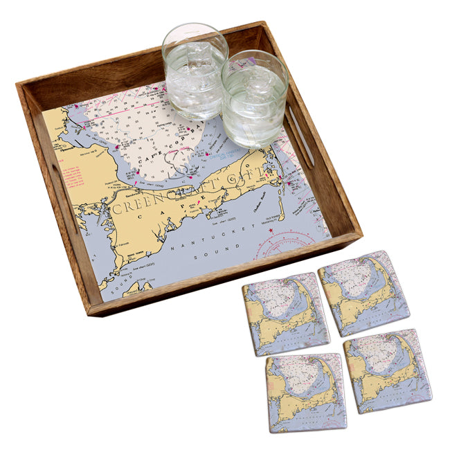 Cape Cod, MA - Marble Coaster Set