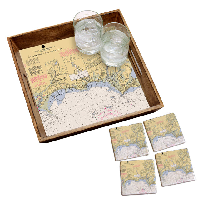 Westbrook, CT- Marble Coaster Set