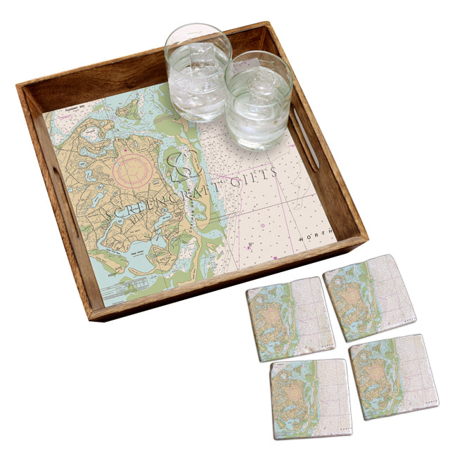 Chatham, MA- Marble Coaster Set
