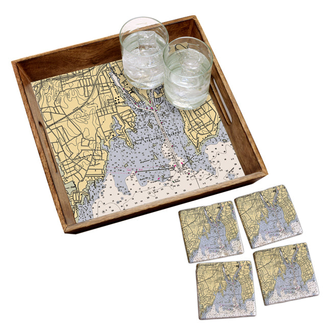Stamford, CT - Marble Coaster Set