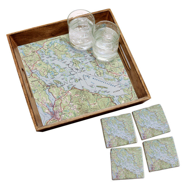 Lake Winnipesaukee, NH -  Marble Coaster Set
