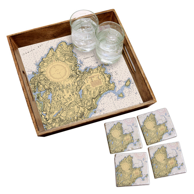 Rockport, MA- Marble Coaster Set