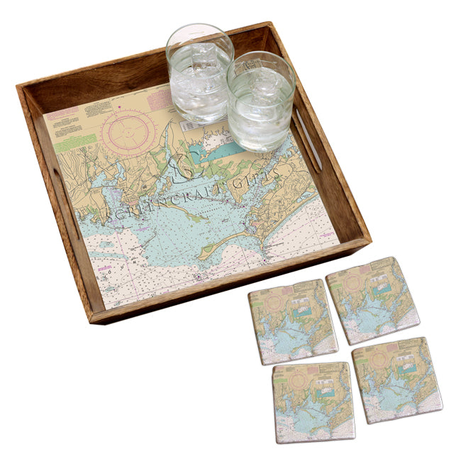 Stonington, CT - Marble Coaster Set