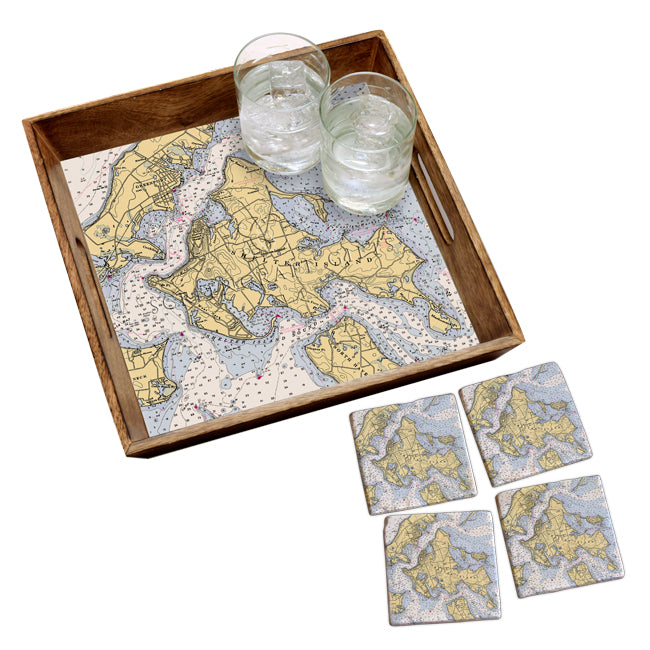 Shelter Island, NY- Marble Coaster Set