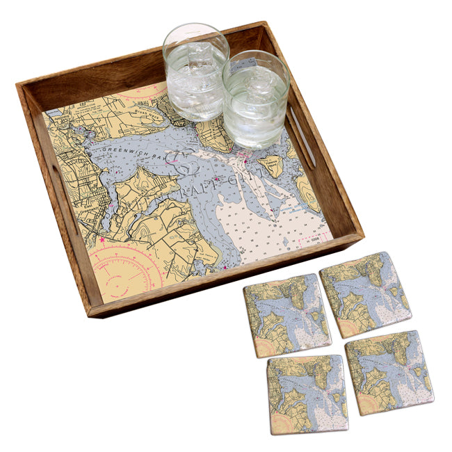 East Greenwich, RI- Marble Coaster Set