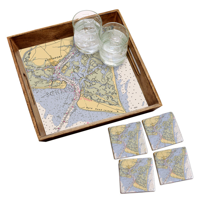 Bald Head Island, NC - Marble Coaster Set