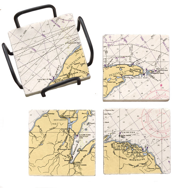 Keweenaw Peninsula, MI  Mural Coaster Set
