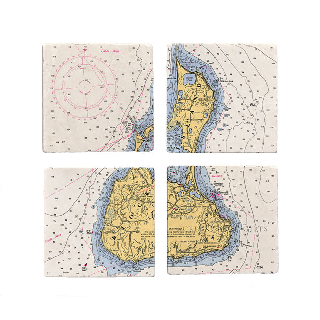 Personalized Nautical Chart Coaster Set