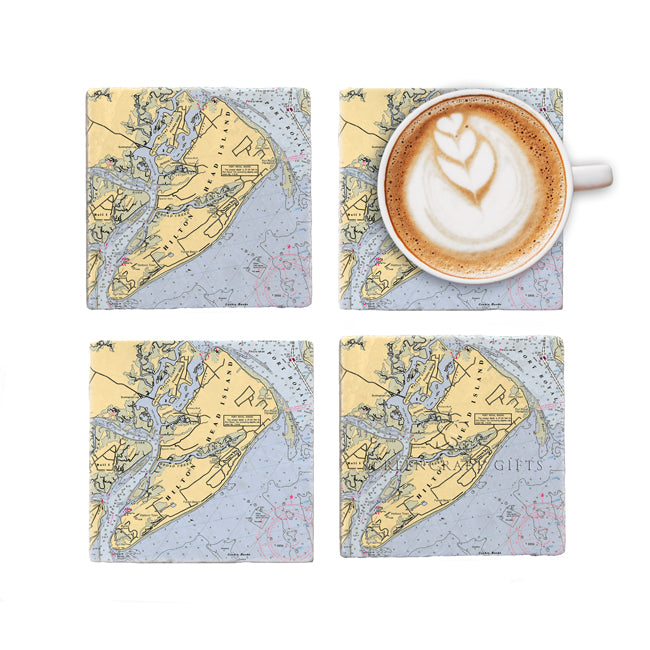 Personalized Nautical Chart Coaster Set