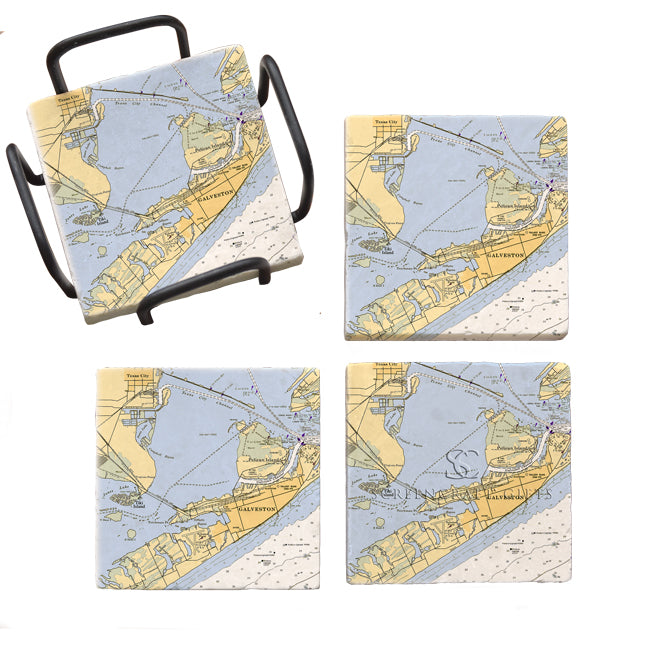 Personalized Nautical Chart Coaster Set
