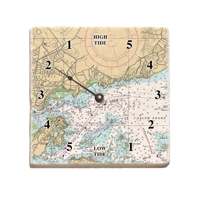 Beverly Harbor, MA Marble Tide Clock