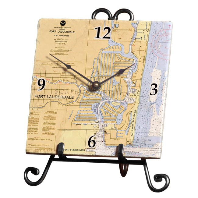 Fort Lauderdale, FL- Marble Desk Clock