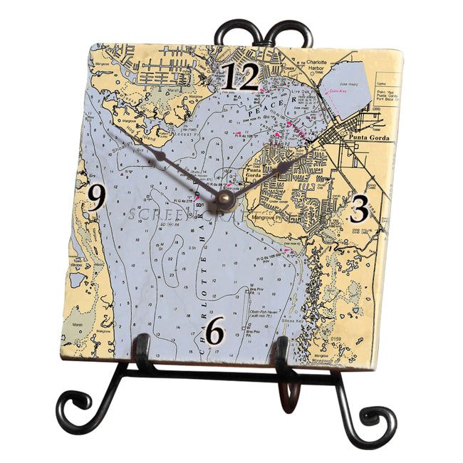 Punta Gorda, FL- Marble Desk Clock