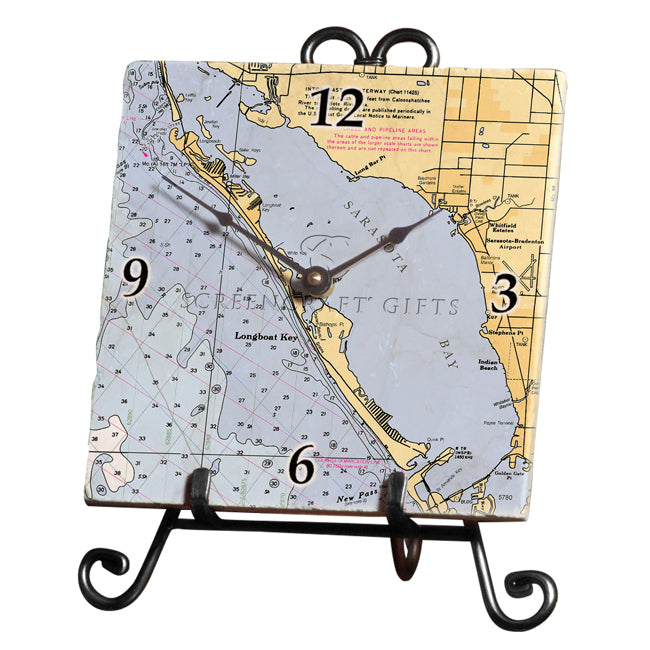 Longboat Key, FL - Marble Desk Clock