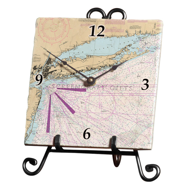 Long Island, NY  - Marble Desk Clock