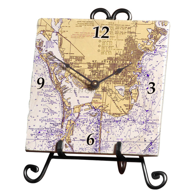 St. Petersburg, FL- Marble Desk Clock