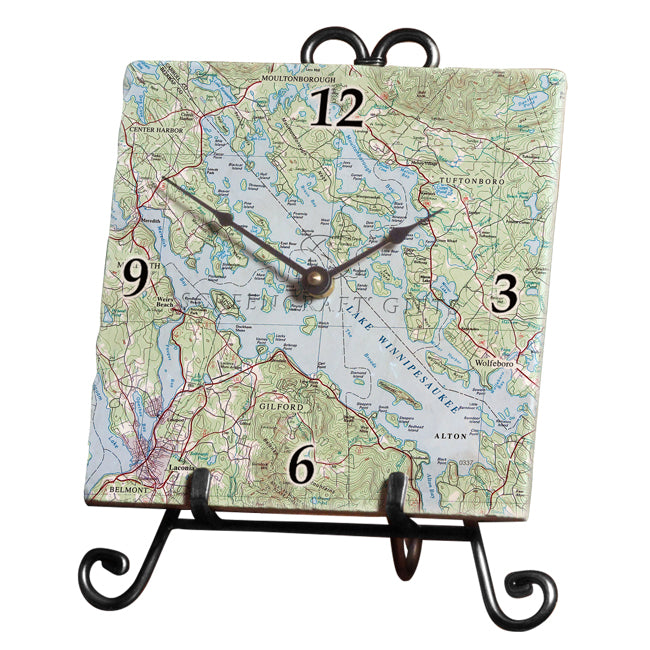 Lake Winnipesaukee, NH -  Marble Desk Clock