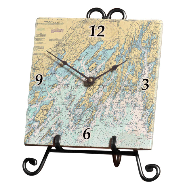 Brunswick, ME - Marble Desk Clock