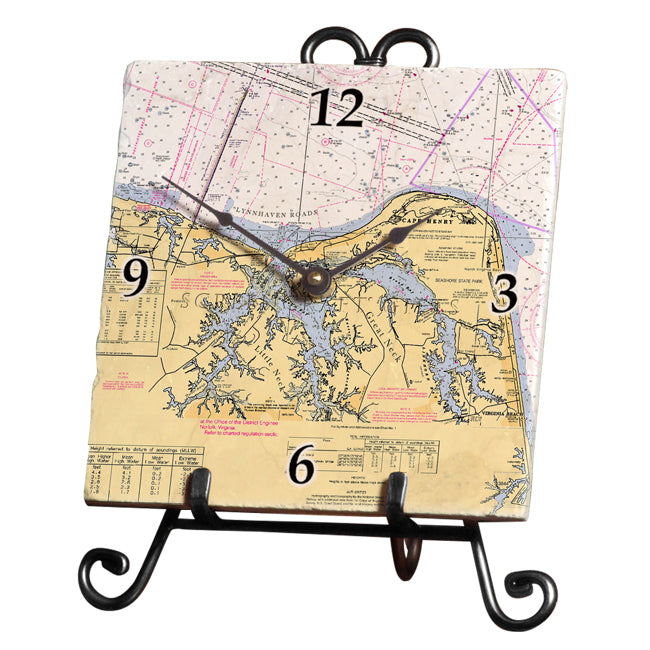 Cape Henry, VA  - Marble Desk Clock