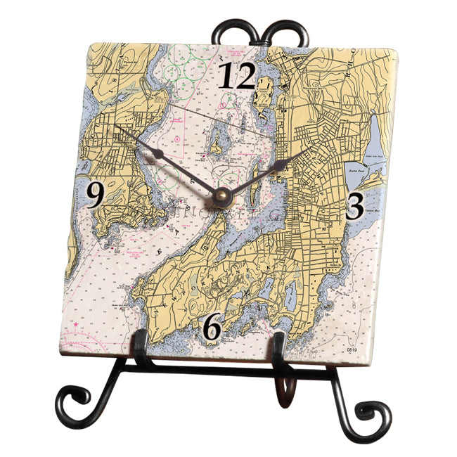 Newport, RI - Marble Desk Clock