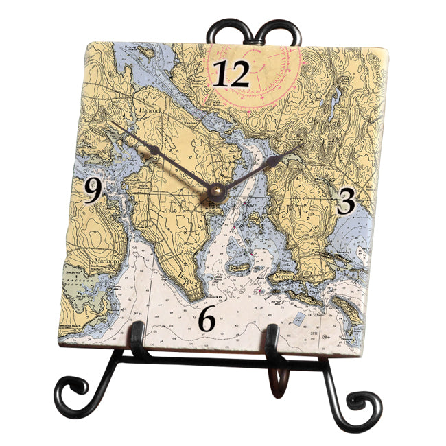 Hancock, ME - Marble Desk Clock