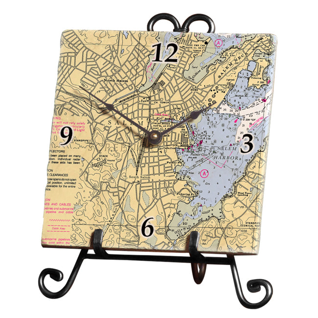 Salem, MA- Marble Desk Clock