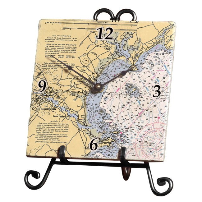Old Orchard Beach, ME- Marble Desk Clock