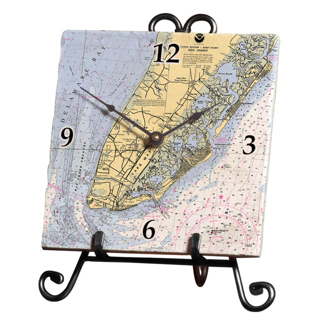 Cape May, NJ- Marble Desk Clock