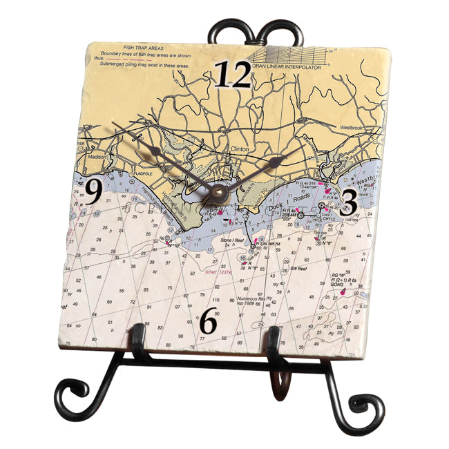 Clinton, CT - Marble Desk Clock