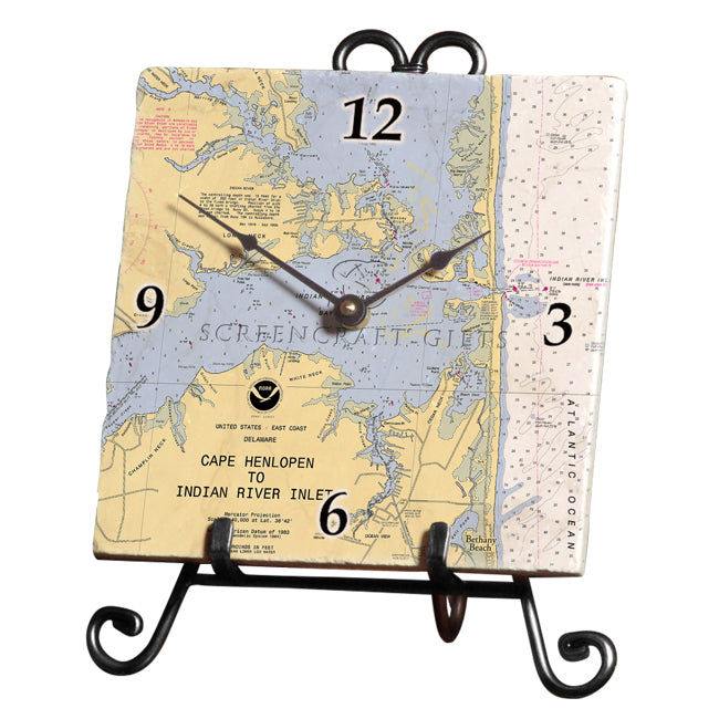 Indian River, DE - Marble Desk Clock
